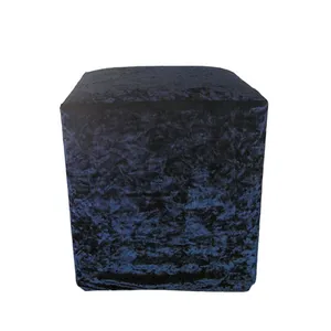 Navy Blue Velvet Ottoman Cover
