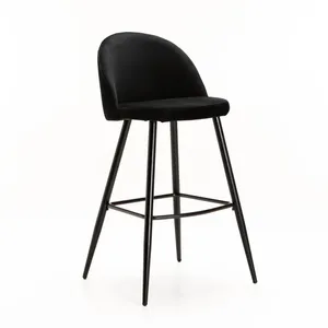Black Velvet Barstool
