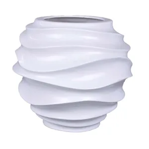 White Art Resin Container Vase
