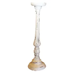 White Wooden French Candleholder