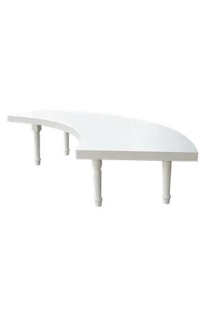 White S-Bend Dining Table