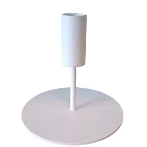 White Contemporary Candlestick - Short