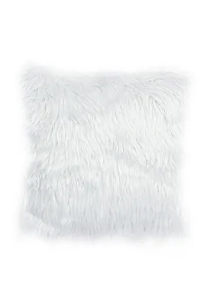 White Shaggy Scatter Cushion Cover
