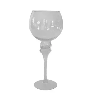 Clear Glass Goblet Shaped Candle Vase - 30cm