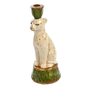 Large Leopard Candle Holder