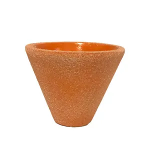 Pottery Vase - (Chinese Hat) - Terracotta