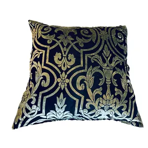 Black & Gold Flock Cushion Covers