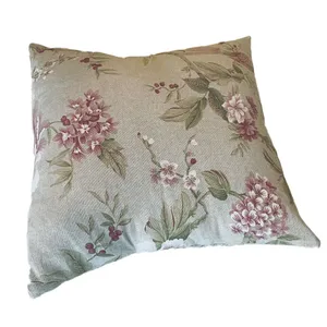 Pink Floral Linen Cushion Covers