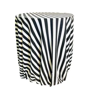  Black & White Stripe Tablecloth