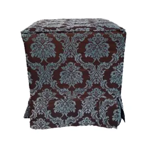 Chocolate & Teal Flock Ottoman Covers