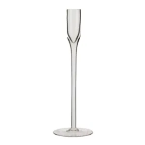 Clear Glass Narrow Candlestick - 30cm