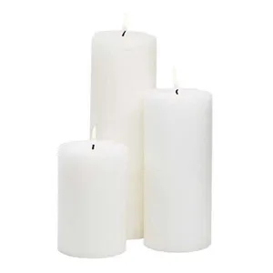 Pillar Candles - White, H: 18cm