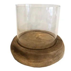 Raw Wood Flat Base Candleholder