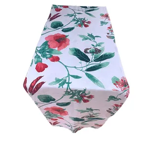 White, Red & Green Botanical Runner