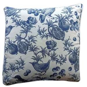 Blue Bird & Chestnut Cushion Cover