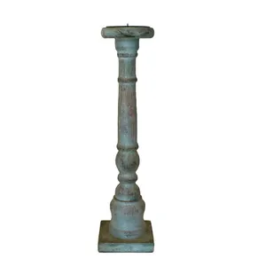 Candlestick - Antique Wood (Green)