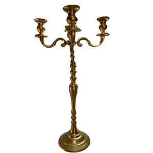 Gold Candelabra 4 arm/5 Candle - Tall