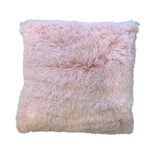 Pink Shaggy Cushion Cover