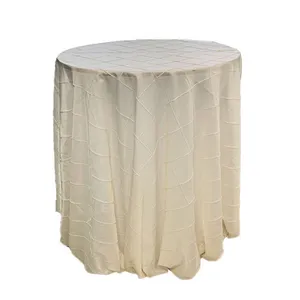 Cream Pin-Tuck Taffeta Tablecloth