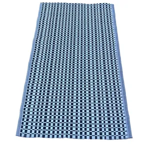 Black & White Woven Squares Carpet Rug