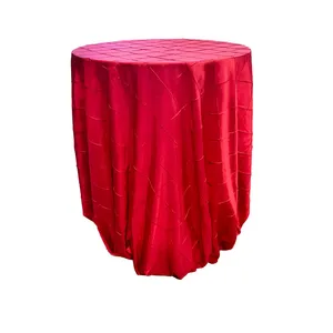 Cerise Pin-Tuck Taffeta Tablecloth