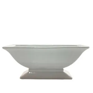 White Glazed Boat Shaped Vase