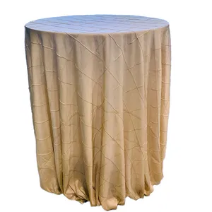 Gold Pin Tuck Taffeta Tablecloth