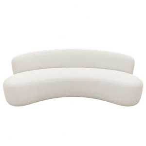 Ivory Bean 3 Seater Boucle Couch