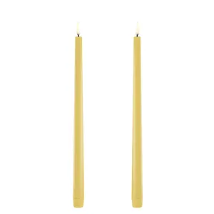 Smooth Tapered Yellow Dinner Candle