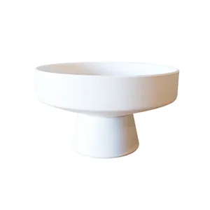 White Matt Footed Scandi Vase - Small