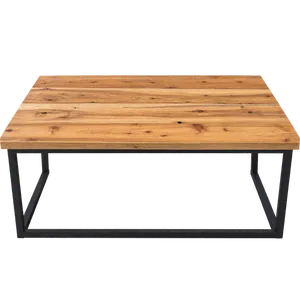 Rectangular Metal & Wood Coffee Table