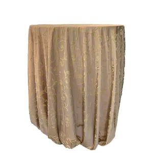 Light Gold Flock Taffeta Tablecloth