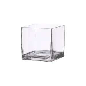 Clear Glass Square Vase - 15x15x15cm