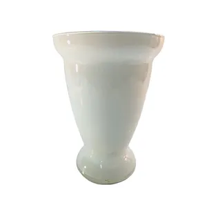 White Glass Collin Vase 