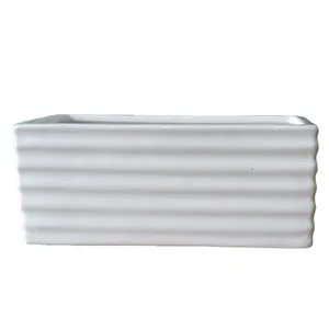 White Small Rectangular Vase