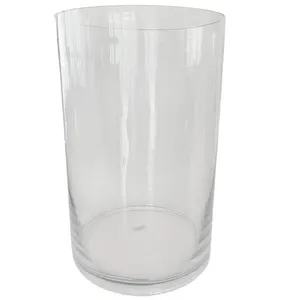 Clear Glass Large Barrel Vase