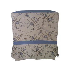 Blue Floral Linen Ottoman covers