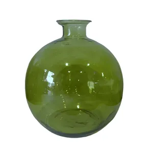 Green Glass Boho Vase