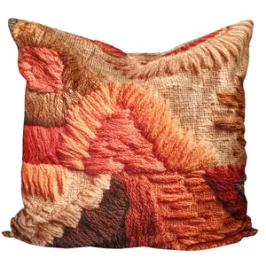 Multicolour Fringe Print Cushion Cover