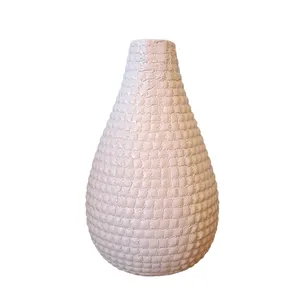 White Textured Rain Drop Vase