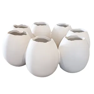 White Egg Ring Vase