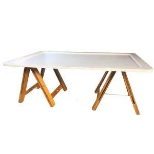 White Buffet Table With Trestle Legs