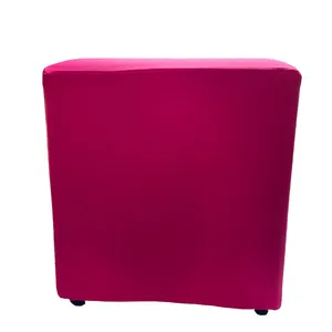 Pink Stretch Ottoman Covers 