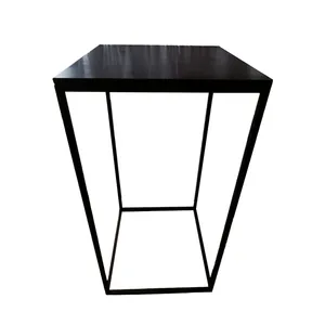 Black Square Metal Cocktail Table