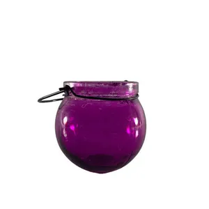 Purple Ball Glass Hanging Votive