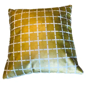 Gold & White Squares Cushion Covers 