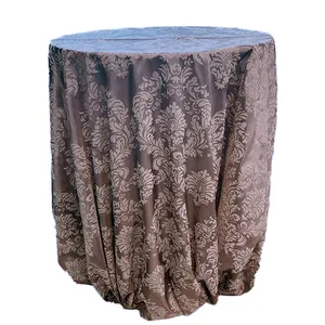 Silver Flock Taffeta Tablecloth