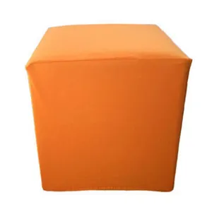 Orange Stretch Ottoman Cover