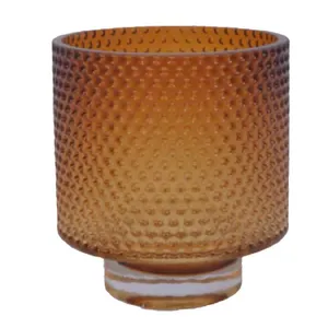 Amber Dimpled Glass Vase