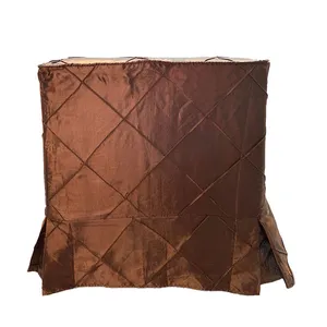 Chocolate Pin-Tuck Taffta Ottoman Covers